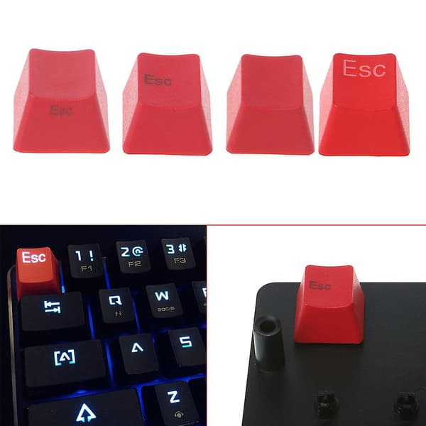 Højkvalitets R4 Keycap OEM Profil Dip Dye Sub PBT ESC Røde Keycaps[D] A