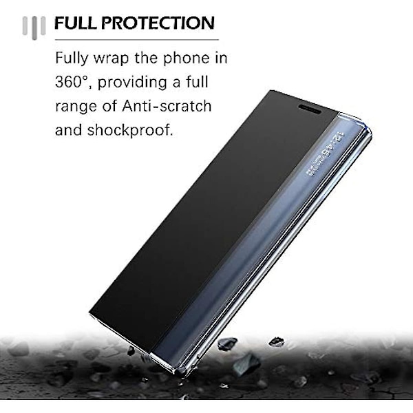 Tanyo Smart View Flip -suojakotelo Samsung Galaxy S20 Fe (Fan Edition) -puhelimelle, ensiluokkainen nahkakotelo tyylikkäällä peilipintaisella näytöllä ja taitettavalla K[D]-jalustalla