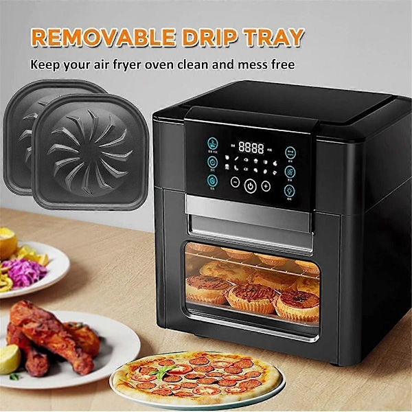 2 STK Air Fryer Dryppbrett, Air Fryer Reservedeler Tilbehør for Vortex Air Fryer Pro Air Fry Black