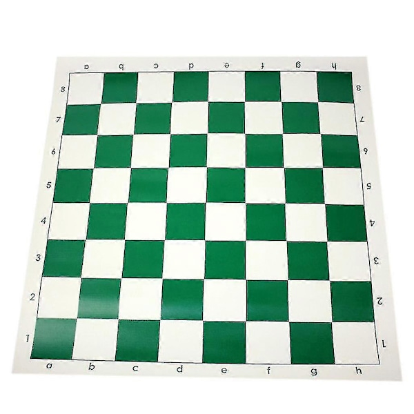 Skakmåtte, PU Læder Turnering Rul-Op Skakbræt Rulbart Skakbræt[D] 51cm Green