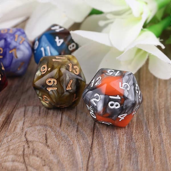 7 stk. D20 Polyhedral Muti-sided Terninger Tal Skiver Bord Rollespil Spil til Bar Pub Klub Fest[D] Multi