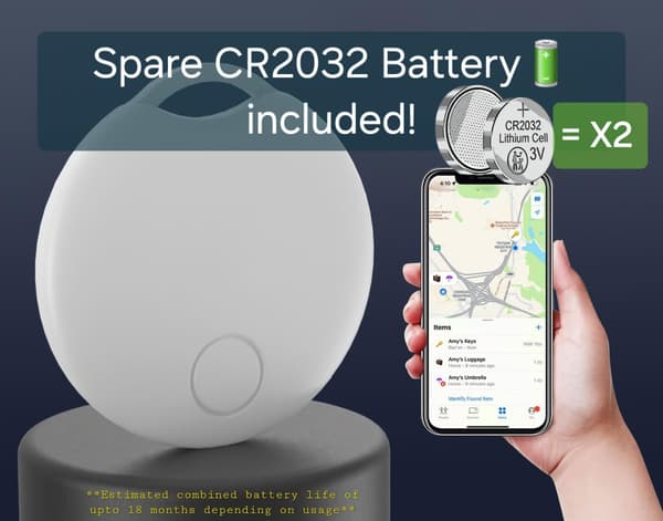 iOS Spårningsenhet Vit Kompatibel med Apple Hitta (endast iOS) Bluetooth Tracker för Föremål MFi-Certifierad (endast iOS) [D]