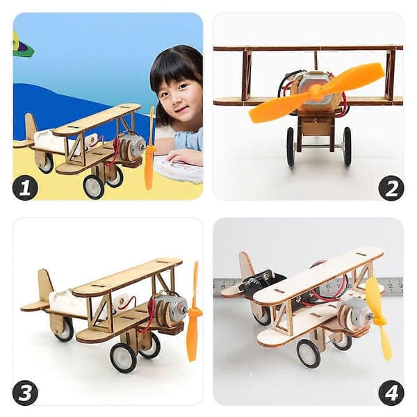 2 stk. Træsamlingsfly Børn DIY Legetøj Simuleret Samlingsmodel Legetøj DIY Trælegetøj[D] Multi