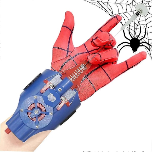 Web Shooters, Spider Silk Launcher för barn - USB-laddning, Rep Launcher Superhjälte Launcher Handskar Handledsleksak Cosplay Launcher Armskydd Acce[D] Blue