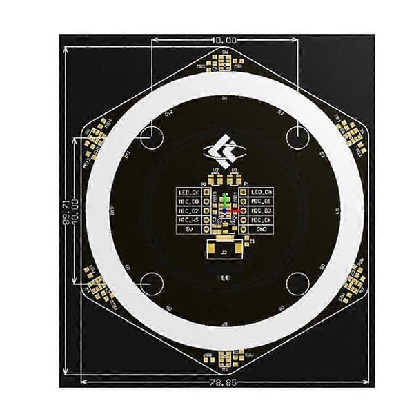 6+1 I2S Mikrofon Array Modul Stemmegenkendelse LED Display K210 6+1 Modul[D] Black