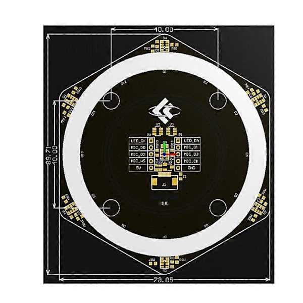 6+1 I2S Mikrofon Array Modul Stemmegjenkjenning LED-display K210 6+1 Modul[D] Black