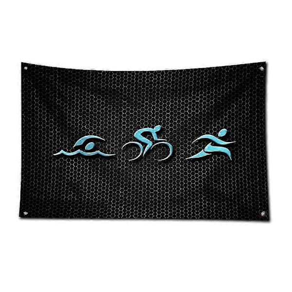 3x5 Ft I-ironmans Flagga Polyester Digitaltryck Banner För Garage Väggkonst Utomhusdekoration Med Mässingsöljetter T-triathlons[D] QZ90x150cm(35x59in) as the picture40187