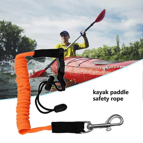 Paddelrep Stretchigt med Säkerhetskrok Justerbart Återanvändbart Inte Lätt att Ha Sönder Fixering Paddel Slitstark Surfbräda Bungee Keeper Spiral L[D] Orange
