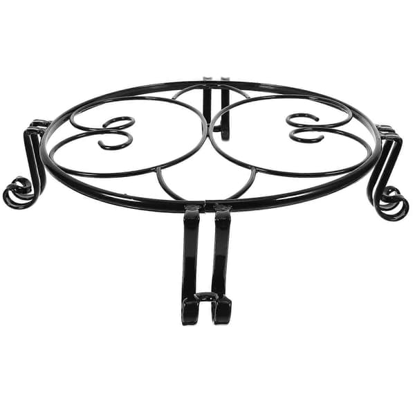 Metall Växtställ Utomhus Rektangulär Form Tåligt Järnmaterial 1Set[D] Black 30.00X30.00X8.00CM