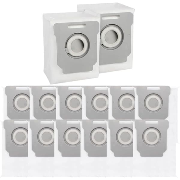 Förpackning med 12 dammsugarpåsar för iRobot Roomba i7, i7+, E5, E6, s9, s9+ Clean Base Blanc 0.05
