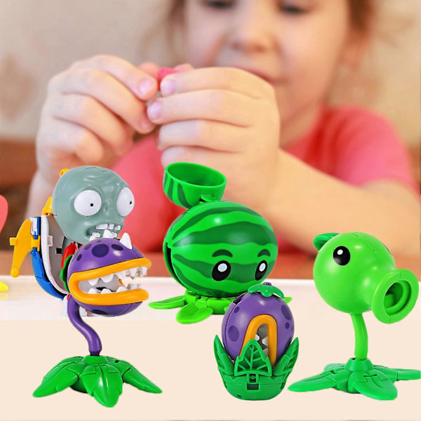 Actionfigur Søt Zombie Chomper Peashooter Melon-pult Modell Brannleketøy Ornament Plants Vs. Zombies Metamorf Triade Mecha Modell C