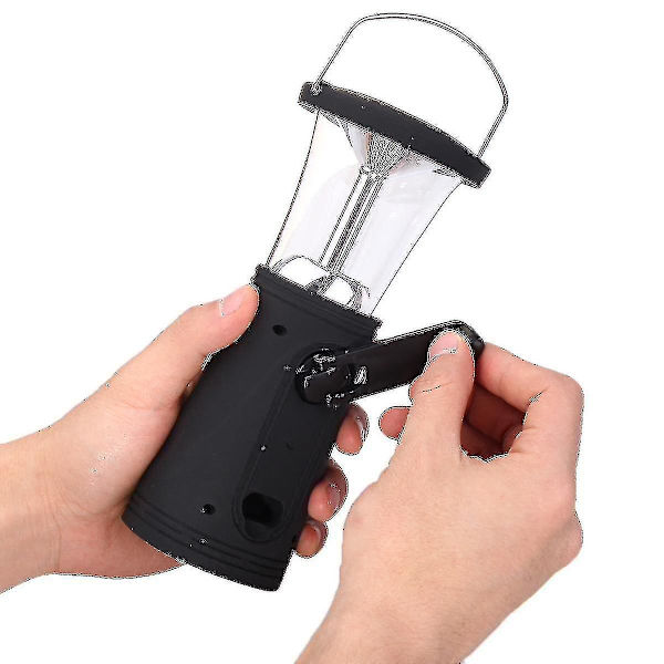 Håndsving Solcellelampe Multifunktionel Nød LED Lampe Udendørs Campinglanterne[D]