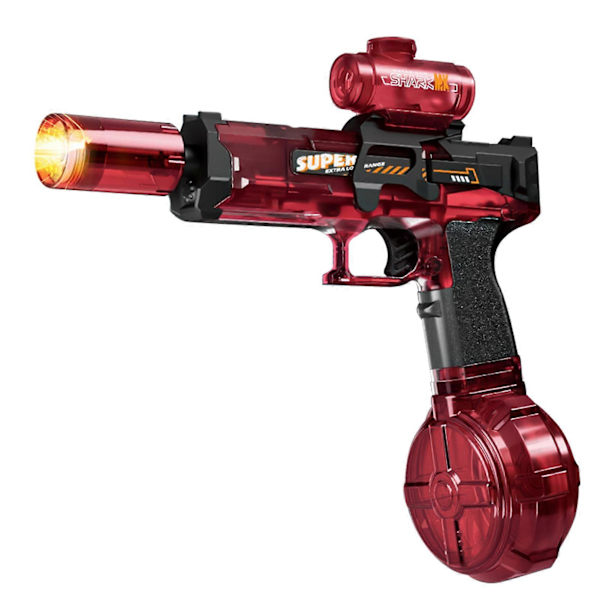 Elektrisk vandpistol, lang rækkevidde, automatisk vandsprøjtepistol med lysende vandblastere til børn og voksne [D] Red