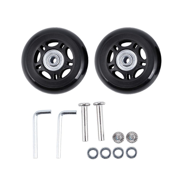 2 Set Reserveringar för Bagagehjul, Axlar och Skiftnyckel Reparationsset OD 68mm Black