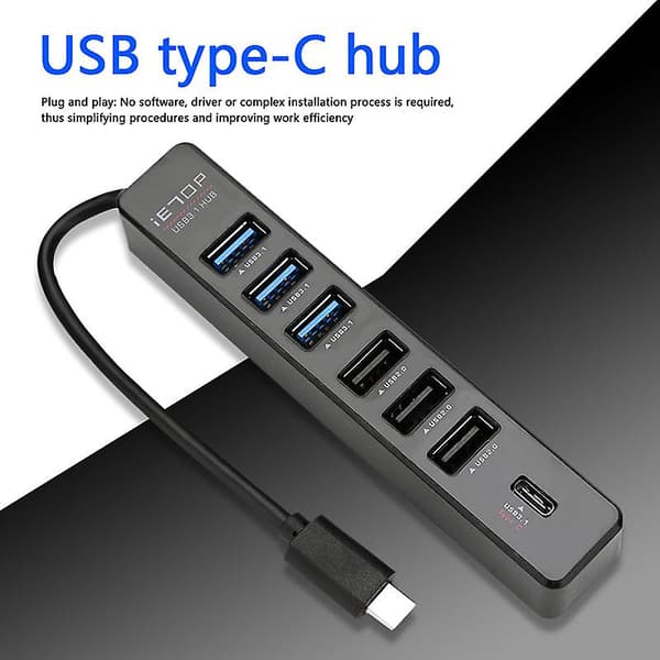 USB Hub 4/7 Port Expander Adapter USB 3.1 Hub Multi USB C Splitter Hub Multiple USB3.1 USB-Hub Til Laptop PC[D] B