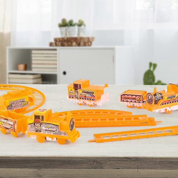Flerfarget montert togvogn, elektrisk togvogn, DIY-bil, DIY elektrisk tog, barneleke [D] pink Four carriages