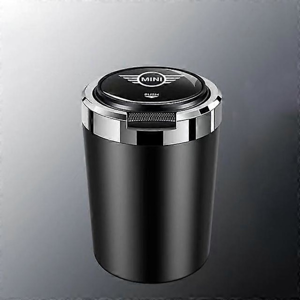 Askebægre egnet til Mini Cooper Countryman WORKS R55 R56 R60 F54 F55 F56 et-tryks åbent låg multifunktionelt bilaskebæger interiørdele[D] black