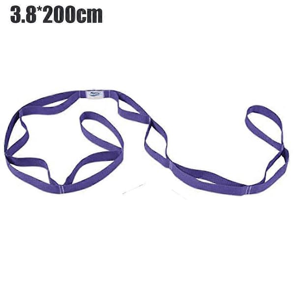 Stretch Strap med öglor för fysioterapi, flexibilitet. Icke-elastiskt band för yoga, pilates.[D]