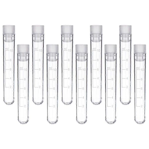50 st 10 ml Plast Lab Frysfasta Provrör Flaska Förseglade Provbehållare[D] White 10.5X1.6CM