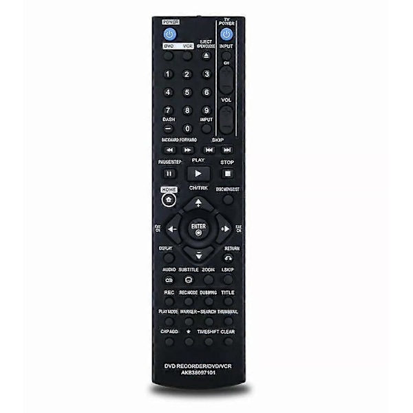 Ny AKB36097101 til LG DVD VCR DVDR Fjernbetjening RC286H RC297H RC397H RC897T[D]