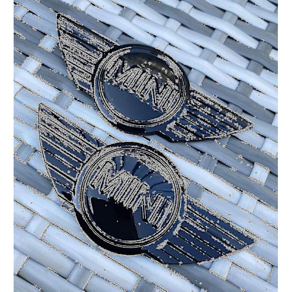 2x Mini R50 R56 R57 R58 R59 Glans Metal Hætte/bagklap Badges