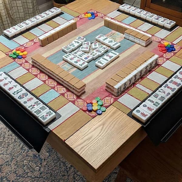 Digitale Mahjong-kort Multiplayer Fritidsbordspil Rekvisitter til Samlingsunderholdning (D) Red