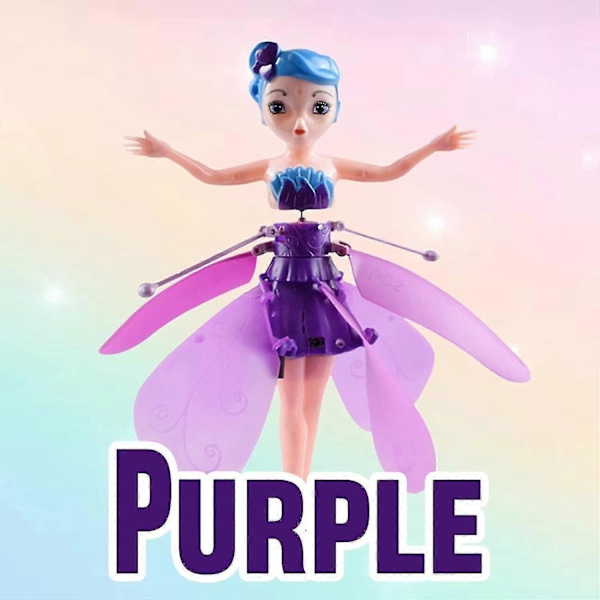 Flygande Fé Flygande Prinsessa Docka Magisk Infraröd Induktionskontroll Leksak, magisk Flygande Pixie Leksak Flickleksaker Gåvor[D] Purple