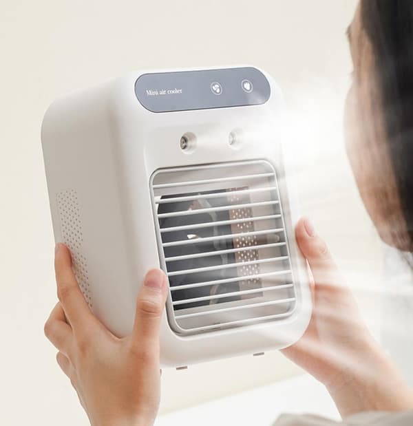 Bærbar mobil aircondition/sprayventilator/desktop USB genopladelig minikøler (D)