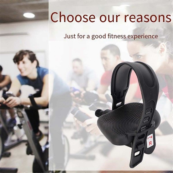 1 par träningscykelpedaler med justerbara remmar[D] Black