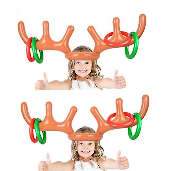 2 Sett Inflatbare Reinsdyrgevir-Ringspill, Familiejulspils [C]