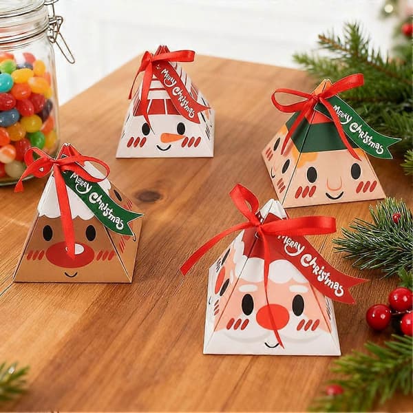 Julklappsförpackning, triangulär låda, godispapperslåda[D]