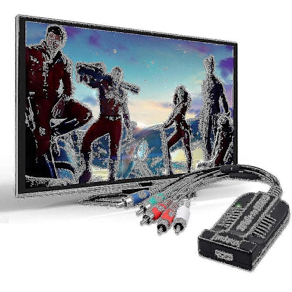 Komponentti-HDMI-muunnin, tukee 1080p, YPbPr-HDMI-sovitin, R/L-HDMI, 5RCA-HDMI