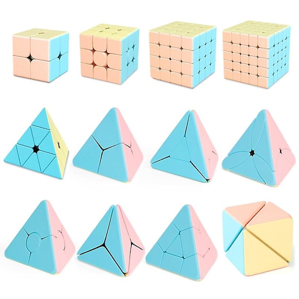 Professionell Magisk Hastighetskub 2x2 3x3 4x4 5x5 Pyramid Magic Cube Cartoon