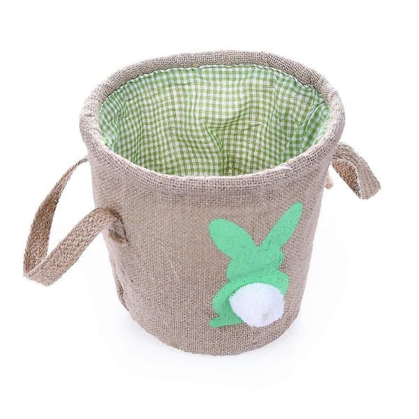 Påskekurv for barn, kanin jute pose for å bære egg, godteri og gaver [D]
