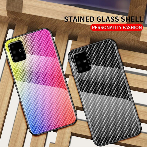 Svart Kolfiber Combo TPU-fodral För Din Samsung Galaxy A51[D]