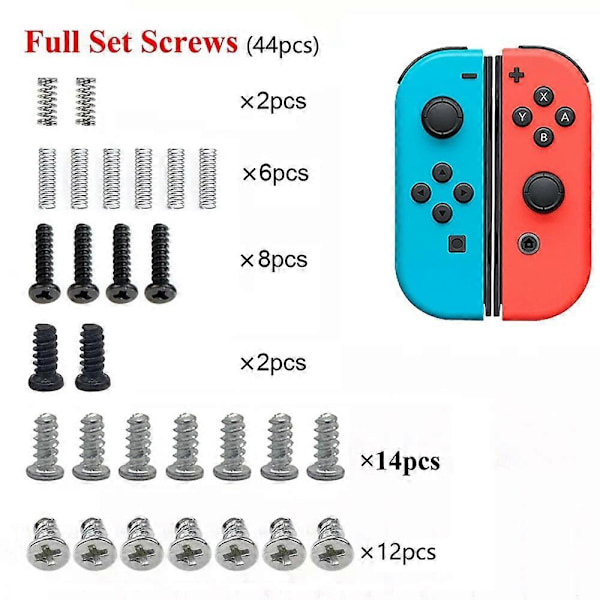 Reservedeler Full Skruesett Fjær Reparasjonssett for Nintendo Switch Konsoll Joycon Venstre Høyre Verktøy Tilbehør for  joycon set
