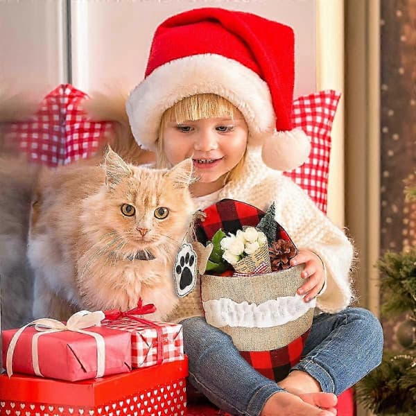 Julstrumpa för katt i fiskform för upphängning vid eldstad [D]