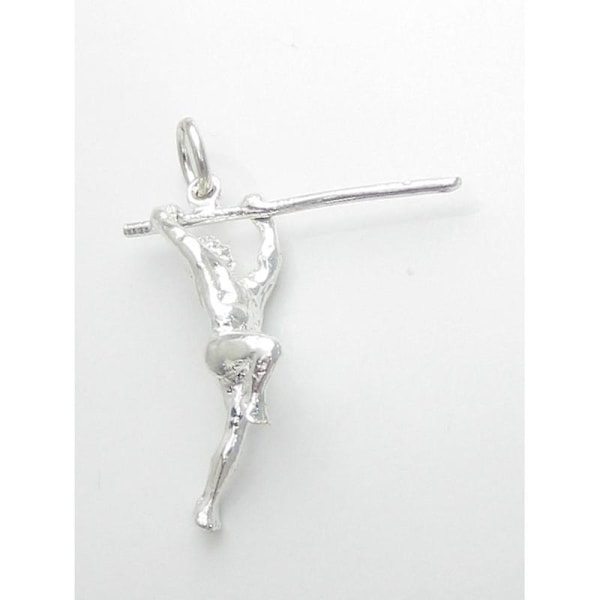Seiväshyppääjä Sterling Hopea Charm .925 X 1 Yleisurheilu Seiväshyppy Charms - 5067