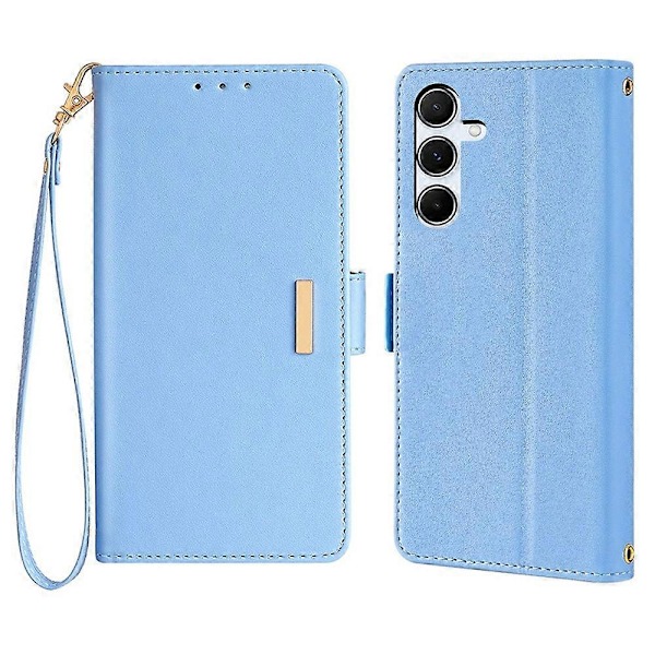 Læder Wallet Case med RFID-blokering og stativfunktion samt håndrem til Samsung Galaxy A26 5G - Grøn[D] Multicolor Blue