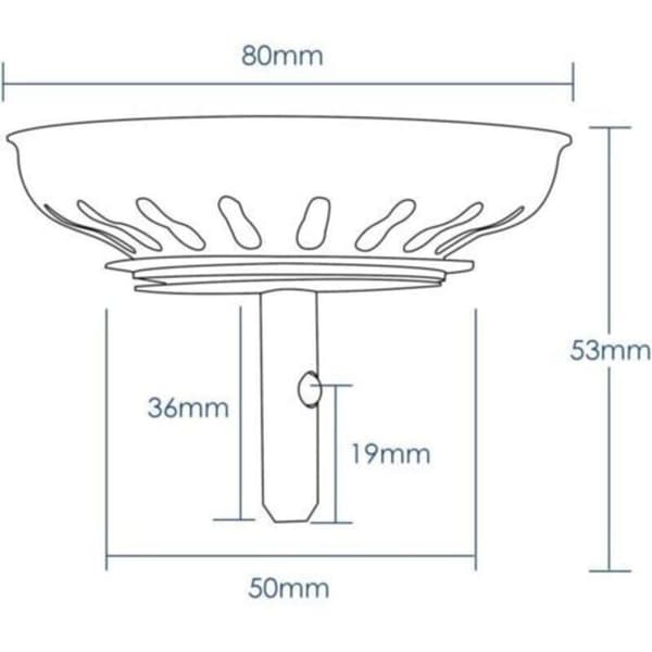 2-pakning vaskeplugg i rustfritt stål, silpropp, 80 mm diameter 0.3 kg
