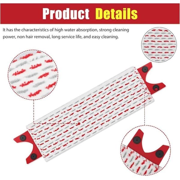 3-pack moppdynor för Vileda mikrofibermoppkit, för Vileda Ultramax 2-i-1 Multicouleur 0.05