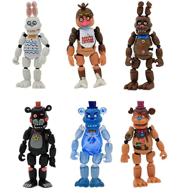 Cartoon Toy Kawaii Action Pvc Anime Figur Fnaf Freddy Fazbear Bear Modell Freddy Dockor För Barn Julgåvor