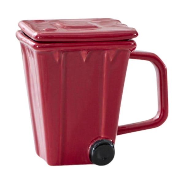 Kaffekopp Daglig Bruk Kopp Bar Tilbehør Vannkopp Kreativ Søppelkasse Krus Søppelbøtte Kopp for Iskaffe Frokost Juice[D] Red