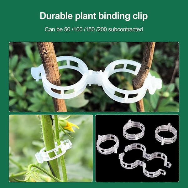 400 stk. Plantefesteclips i plast, bindeklips, podeclips, festeanordning [D] Green