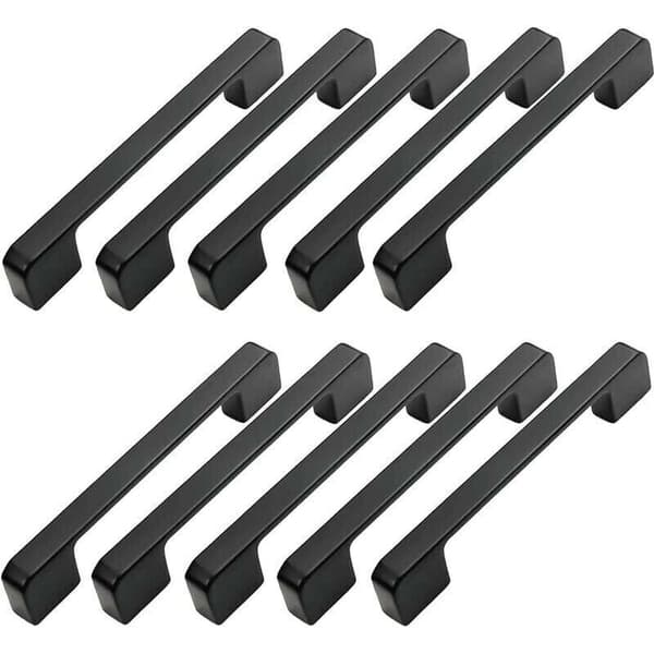 10 stk. møbelgreb, 96 mm hulafstand - Sorte køkkenlågehåndtag, stanggreb, sorte køkkengreb, 96 mm Noir 0.05