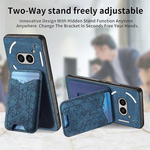 Til Nothing Phone (2a) Etui med Præget Mønster, Kortholder, Støttefod, Læder Bagcover [D] Multicolor Style E
