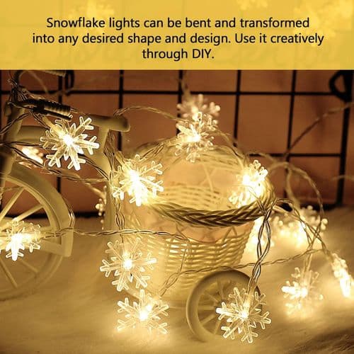 Snöflinga ljusslinga 6M 40 LED LED ljusslinga Jul