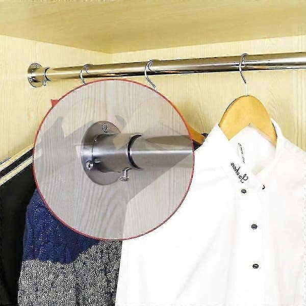 2 stk. runde rørholdere i rustfrit stål, garderobestangholder -dd S2024123015965[D] 22mm