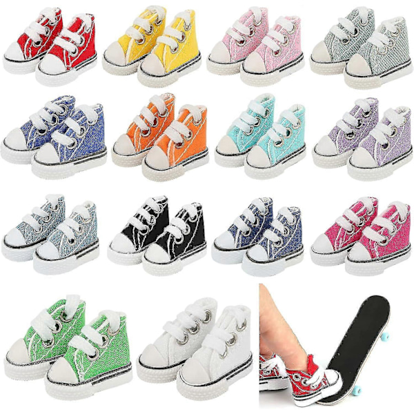 14 Par Mini Fingersko, Søde Små Sko Til Finger Breakdance, Fingerboard, Dukke, Mini Sneakers