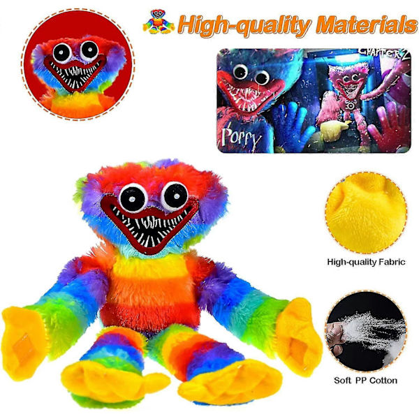 40cm Huggy Wuggy Plysch, Huggy Wuggy Leksaker, Mjuk Fylld Spelomgivande Dock, Blå Skräck Korvmonster Plyschdocka För Fans Och Barnfödelsedag